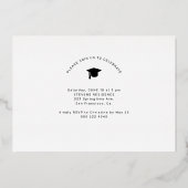 2025年 現代的なエレガントな卒業写真 卒業式 箔招待状 (裏面)