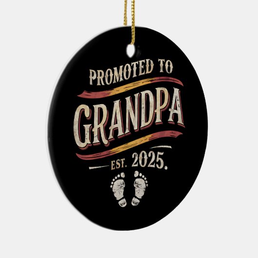 2025年 祖父に昇格 2025年 おじいちゃんになります セラミックオーナメント (右)