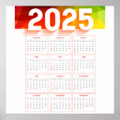 2025年 縦型 カレンダー ミニマル デザイン ポスター (正面)