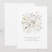 2025年 謹賀新年 花火 ゴールド ブラック シーズンカード (正面/裏面)