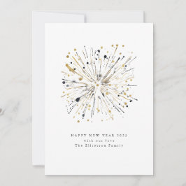 2025年　謹賀新年　花火　ゴールド　ブラック シーズンカード