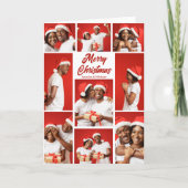 2025年 赤い楽しいクリスマス カップル フォト コラージュ シーズンカード (正面)