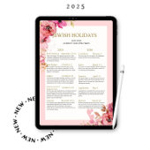 2025年 2026年 ユダヤ教 祭日 カレンダー ピンク 花 ポスター