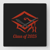 2025年BLKBRD年度の卒業カスタマイズクラス スクエア壁時計 (正面)