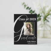 2025年GRAD 2枚の写真卒業パーティー招待状 ポストカード (スタンド正面)