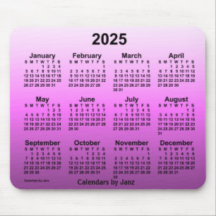 2025年Head Hot Pink Calendar by Janz マウスパッド