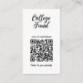 2025年qrコードの白黒の卒業クラス エンクロージャーカード (裏面)