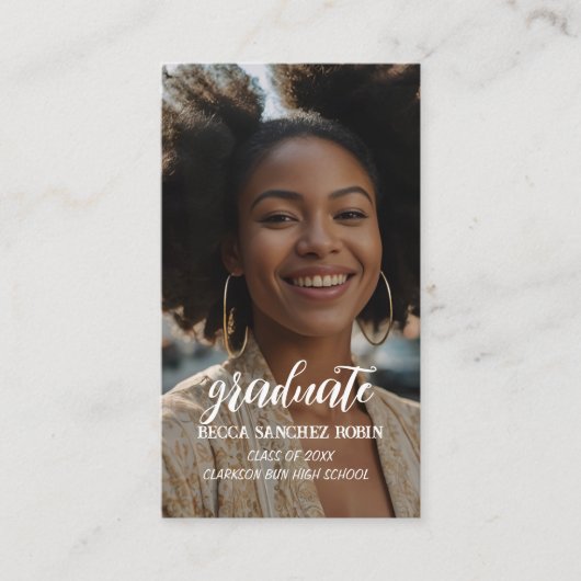 2025年qrコードの白黒の卒業クラス エンクロージャーカード (正面)