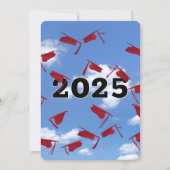 2025年Red Graduation Hats in Sky 招待状 (正面)