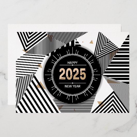 2025幾何モダンパターン 箔シーズンカード (正面/裏面)
