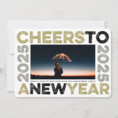 2025応援から新年のタイポグラフィブロック写真 シーズンカード (正面)