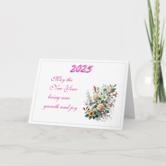 2025折り畳みグリーティングカードの開花願い カード (正面)