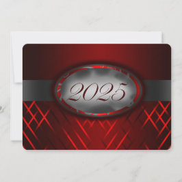 2025招待状の赤と銀のクラス 招待状