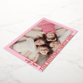 2025明モダンるい赤メリーピンクのクリスマスフォト 箔招待状 (回転した状態)