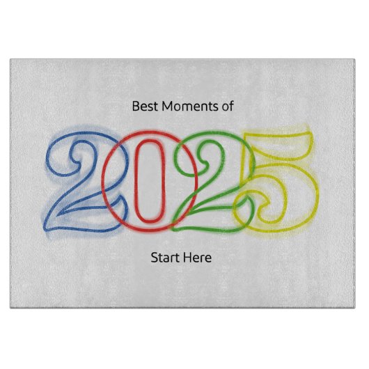 2025最高の年の瞬間はこちら カッティングボード (正面)