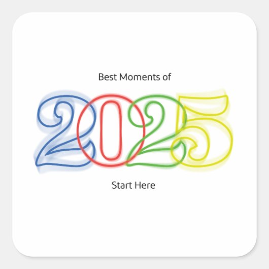 2025最高の年の瞬間はこちら スクエアシール (正面)