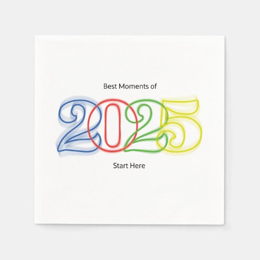 2025最高の年の瞬間はこちら スタンダードカクテルナプキン (正面)