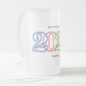 2025最高の年の瞬間はこちら フロストグラスビールジョッキ (正面左)