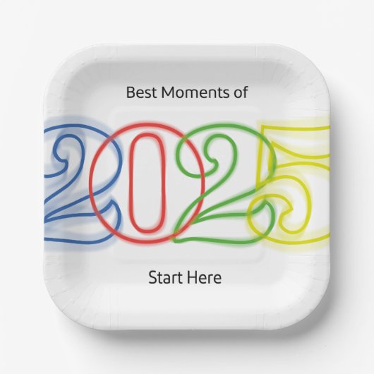 2025最高の年の瞬間はこちら ペーパープレート (正面)