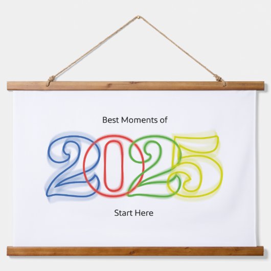 2025最高の年の瞬間はこちら 吊り下げ型タペストリー (正面)