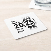 2025最高の年ま来で スクエアペーパーコースター (アングル)