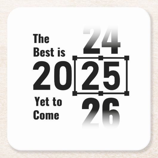 2025最高の年ま来で スクエアペーパーコースター (正面)
