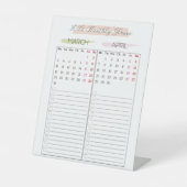 2025月次一覧カレンダー 台座サイン (正面)