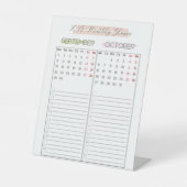 2025月次一覧カレンダー 台座サイン (正面)