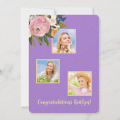 2025水彩桃色フローラ写真卒業パーティー 招待状 (裏面)