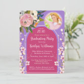 2025水彩桃色フローラ写真卒業パーティー 招待状 (スタンド正面)