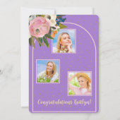 2025水彩桃色フローラ写真卒業パーティー 招待状 (裏面)