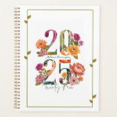 2025水鮮やか色植物性フローラデザイン プランナー手帳 (正面)