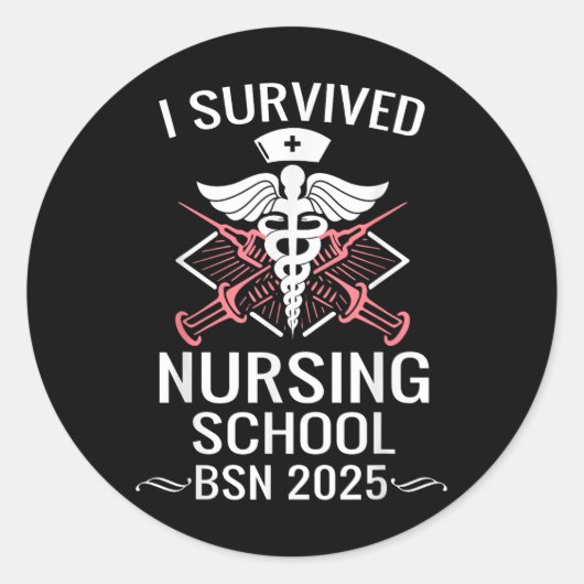 2025生き延び年の看護学校Bsn ClナースGra ラウンドシール (正面)