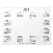 2025白カレンダーby Janz ノートパッド (正面)