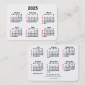 2025白52週間ISOカレンダー(Janz) 名刺 (正面/裏面)