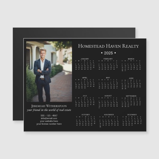 2025磁気企業の写真カレンダー – 黒 (正面/裏面)