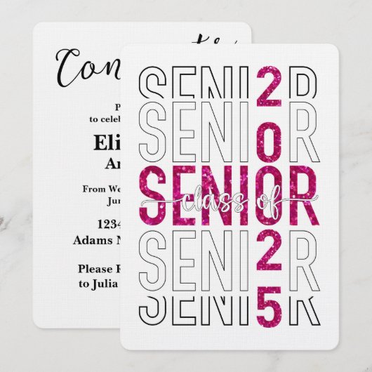 2025祝年卒業のクラス 招待状 (正面/裏面)