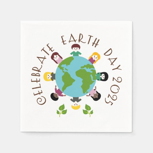 2025祝年地球の日 スタンダードカクテルナプキン (正面)