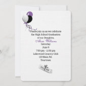 2025紫と黒の卒業パーティー 招待状 (裏面)