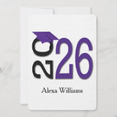 2025紫と黒の卒業パーティー 招待状 (正面)