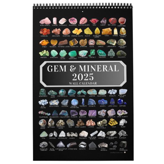 2025結晶の恋人のための宝石とミネラルウォールカレンダー カレンダー (カバー)