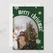 2025緑のレトロメリークリスマスグリッツ写真カード シーズンカード (正面)