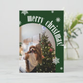 2025緑のレトロメリークリスマスグリッツ写真カード シーズンカード (スタンド正面)