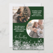 2025緑のレトロメリークリスマスグリッツ写真カード シーズンカード (裏面)