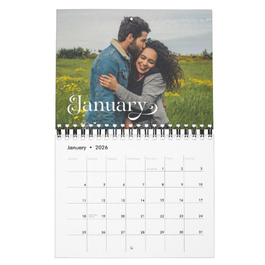 2025自分の家族の写真をカスタム作成するモダン カレンダー (1月 2026)