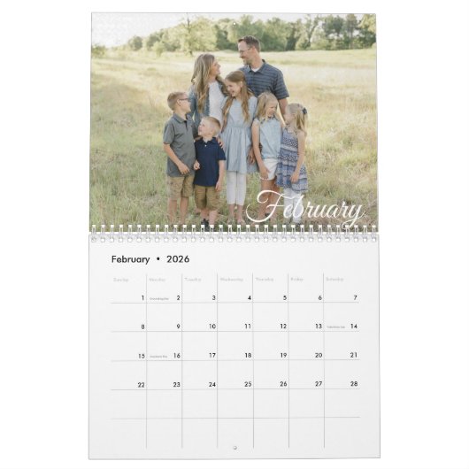 2025自分の家族の写真カスタムカレンダーを作成する カレンダー (2月 2026)