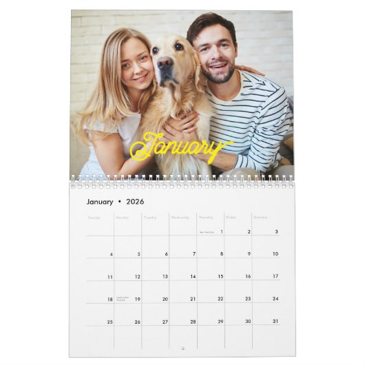 2025自分モダンの家族の写真をカスタム作成する カレンダー (1月 2026)