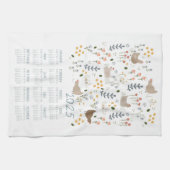 2025茶タオルのカレンダー鶏の恋人の庭 キッチンタオル (横)