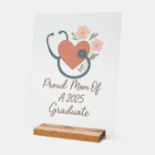 2025誇りを持った年の母ナースグラード – フローラハートデザイン アクリルサイン (傾斜)