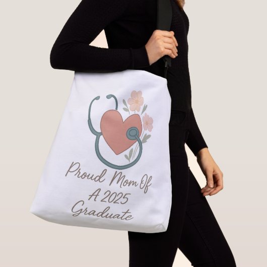 2025誇りを持った年の母ナースグラード – フローラハートデザイン クロスボディバッグ (クローズアップ)